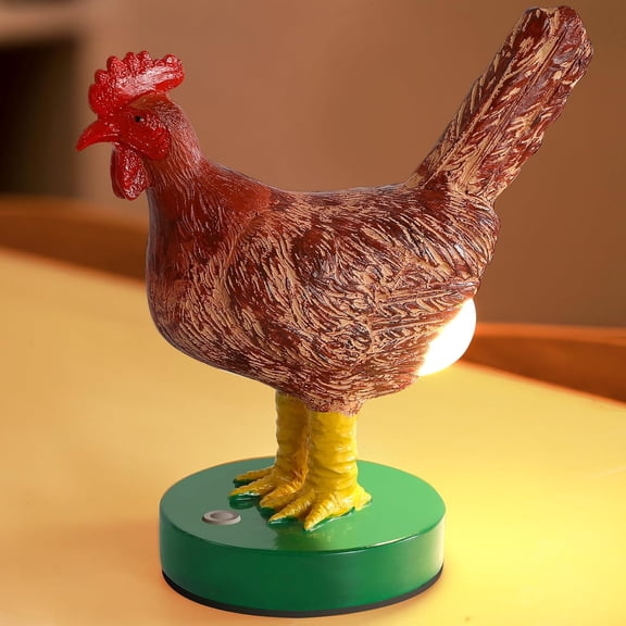 Chicken Egg Lamp, Funny Dimmable 3D Chicken Night Light with Egg in Butt, Lifelike Rooster Lamp with Touch Switch for Easter, Christmas, Birthdays Gifts