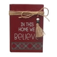 thumbnail image 6 of Parisloft In This Home, We Believe Decorative Faux Wood Book, Farmhouse Rustic Wood Book Christmas Decor with Twine and Beads for Shelf or Table, Red, 4.5"W x 6.5"H, 6 of 12