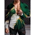 thumbnail image 1 of Camisas de manga larga con estampado de arte abstracto, ropa de exterior de lujo para hombre, blusas casuales de manga larga con solapa y botones para otoño para hombre, 1 of 6