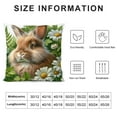 thumbnail image 5 of JEUXUS Throw Pillow Covers Adorable Funny Rabbit Bunny Portrait in Flowers Grass Pattern for Outdoor Decor Cushion Covers Home Decorative Happy Easter Pillow Cases, 5 of 5