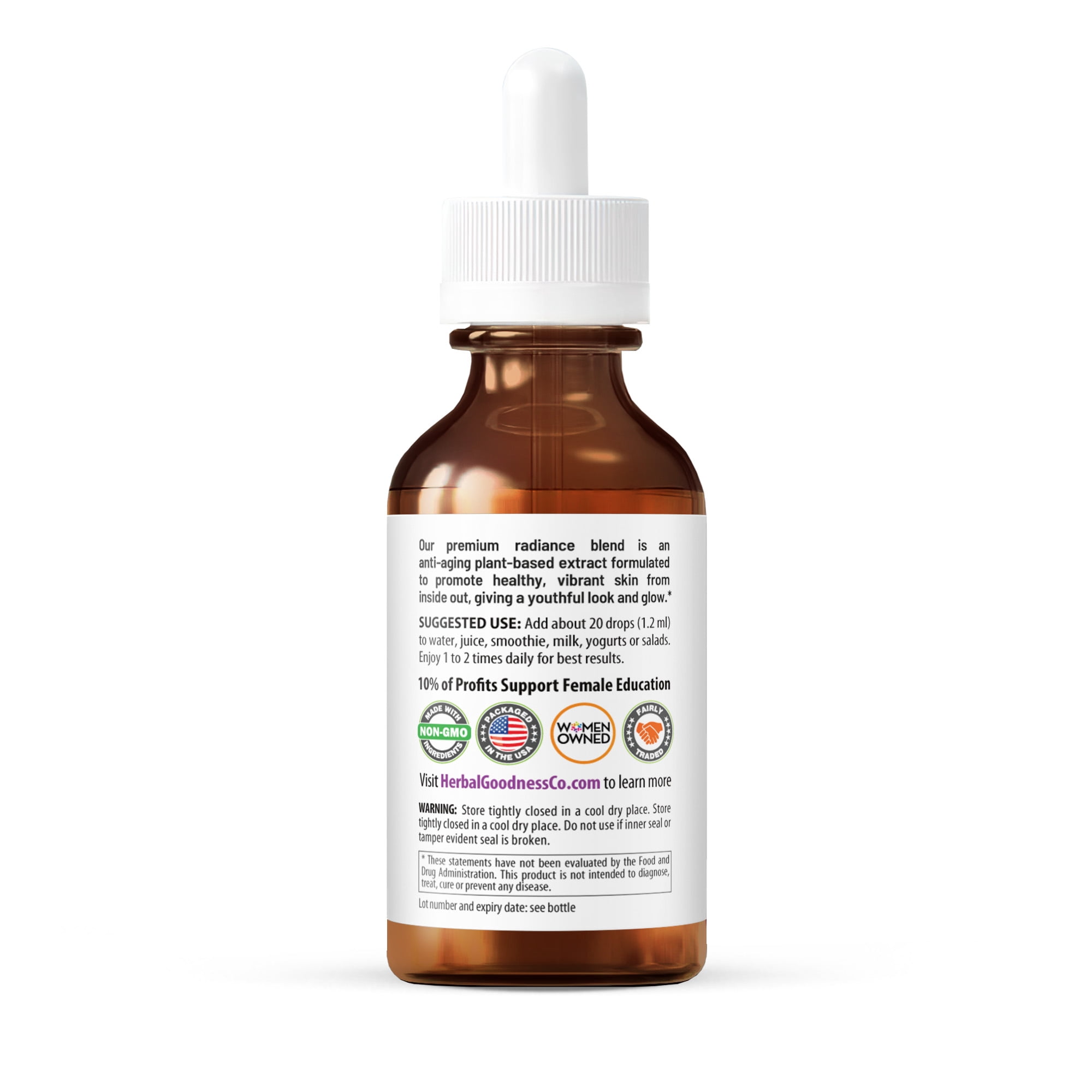 Radiantly Good Looking - Natural Skin Care, Collagen Supplement, Hair & Nail Support, Biotin, Turmeric - 2fl. oz - Herbal Goodness