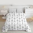 thumbnail image 2 of jejeloiu Ribbon Cute Bowtie Full Size Comforter Sets,Kawaii Black Loves Bedding Sets For Teens Reversible 3-Piece, 2 of 8