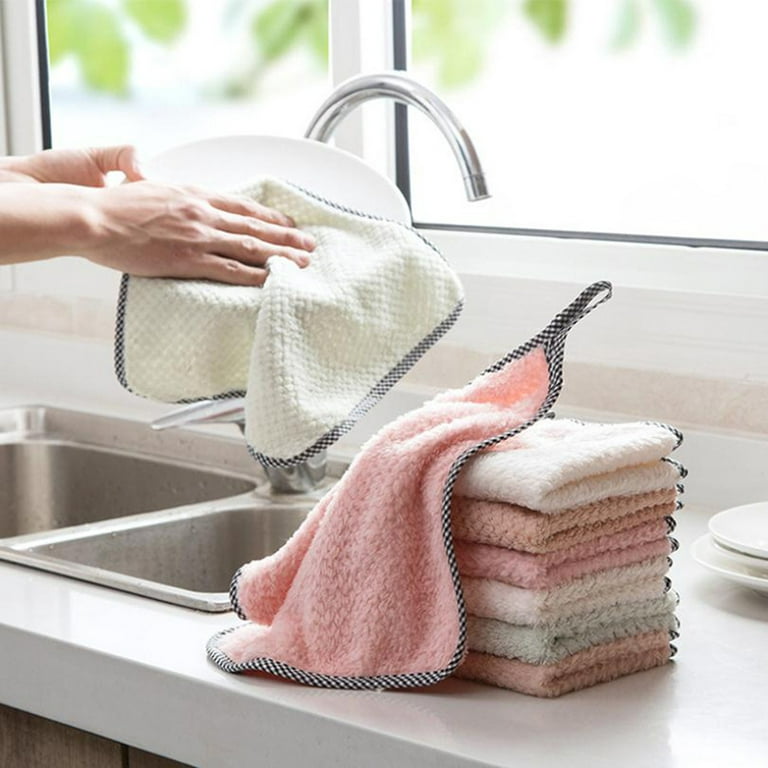 Buy Set of 24 Green Cotton Kitchen Towels Dish Cloth Scrubbing Towels  Clothes Cleaning Rags Kitchen Essentials at ShopLC.