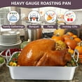 thumbnail image 3 of Walchoice Roasting Pan with Rack Set, 16 Inch Stainless Steel Large Turkey Roaster with V-shaped rack & Cooling Rack for Thanksgiving, Heavy Duty & Dishwasher Safe, 3 of 7