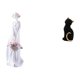 thumbnail image 5 of Figura De Gato De Porcelana, Estatua De Niña Nórdica, Escultura De Animal De Resina, Adorno Moderno Para Estantería, Armario, Escritorio, Entrada, Estantería, Dormitorio, 5 of 8