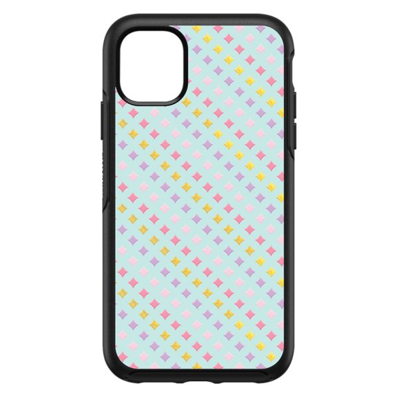 DistinctInk Custom SKIN / DECAL compatible with OtterBox Symmetry for iPhone 11 Pro (5.8" Screen) - Pastel Diamond Pattern - Pink Purple Teal