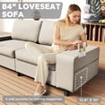 thumbnail image 2 of Meetleisure 84" 3 Seater Sofa,Extra Deep Seat Loveseat Couch for living Room,with Side Pockets Free 2 Cushions,Off White, 2 of 6