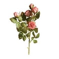 thumbnail image 5 of dianhelloya Artificial Rose Flower Branch with Stem Burnt Edge Green Leaves Realistic Reusable Home Wedding Party Faux Flower Decoration Photo Props White, 5 of 8