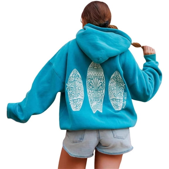 Silver Basic Harajuku style hooded sweatshirt for women, hip-hop punk style hoodie sweater S,Blue-1