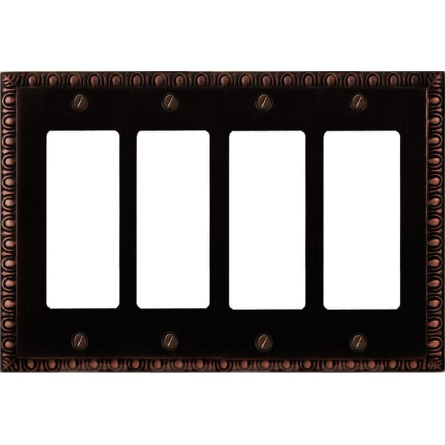 Atron Electro Industries Beading Oil Rubbed Bronze 4 Rocker Wall Plate