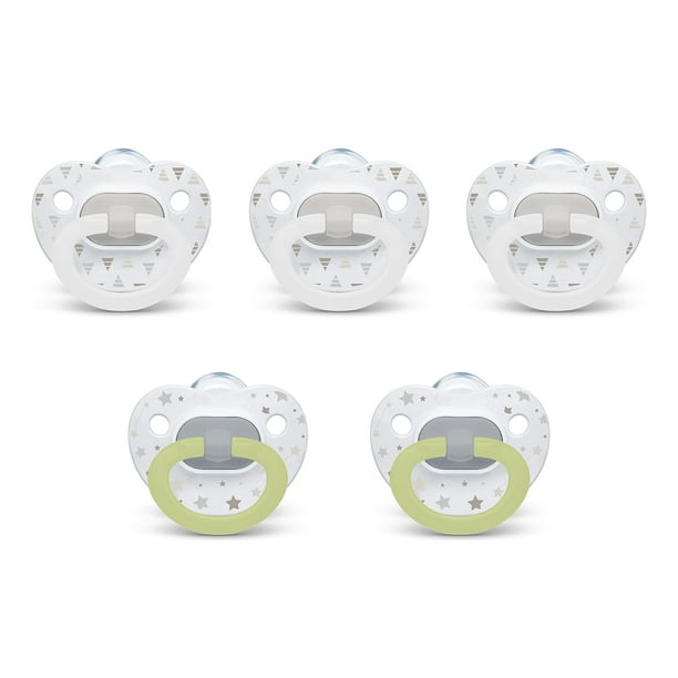 Chupetes NUK Comfy Orthodontic Timeless de 0 a 6 meses, paquete de 5