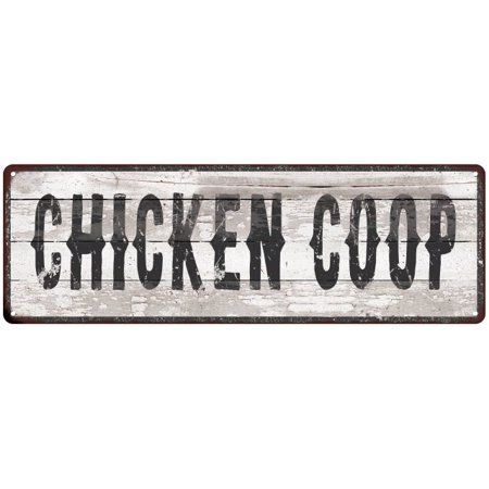 Chicken Coop Ship Lap Look Distressed Metal Sign 6x18 Country Wall Décor 025 Thick Gloss G61800131