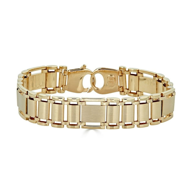 Men's 14K Yellow Gold High Polish Link Bracelet, 8.5