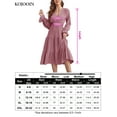 thumbnail image 2 of Women's Spring Dress, Long Sleeve Mini Tunic Casual V Neck Wedding Guest Dresses, 2 of 8