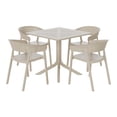 thumbnail image 2 of WestinTrends Playa 5-Piece Modern Patio Square Dining Table Set with Stackable Patio Dining Chairs, Sand, 2 of 17