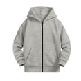 thumbnail image 2 of Jalioing Teen Girls Zip Up Hoodie Long Sleeve Solid Hooded Jacket Casual Comfy Sweatshirt Jacket with Pocket 4-15 Years, 2 of 8