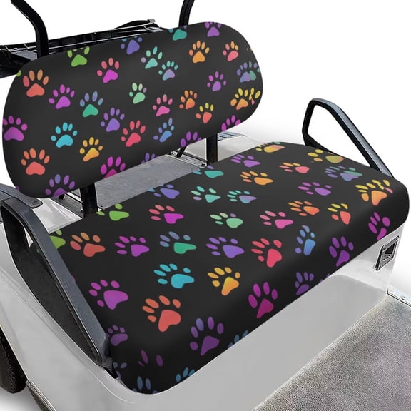 Aplkyhs Dog Paw Print Universal Golf Cart Seat Covers Golf Cart Breathable Material Fit for Most Club Car, Easy to Install, Golf Cart Front Seat Covers Soft and Comfortable