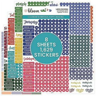 GENEMA Productivity Mini Icons Planner Stickers Decals for Adult Student  Calendar Study 