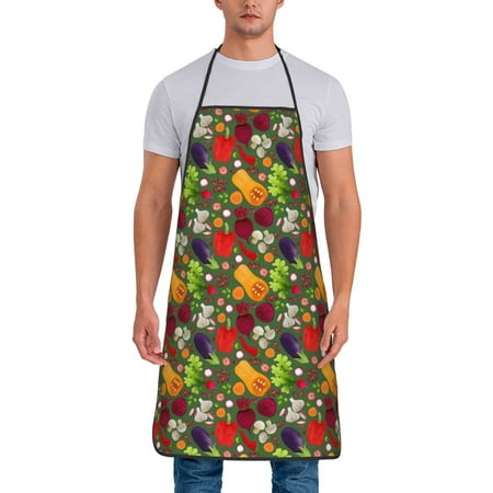 

Apron for Men Women Begetable Waterproof Chef Kitchen Baking Apron with Long Ties Aprons for Cooking Baking and Gardening Kitchen Collection