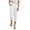 White, variant on YanHoo Women's Casual Capris Elastic Waist Buttons Trouser Loose Solid Baggy Pants with Pockets