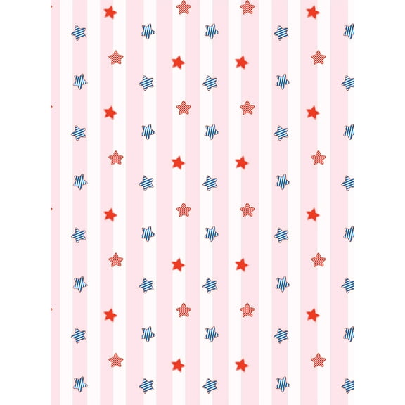 Stars and Stripes Removable Vinyl Wallpaper By Fisher-Price - Pink