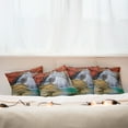 thumbnail image 4 of Ambesonne Scenery Throw Pillow Cover 4 Pack, Autumn Leaves on Lake, 16", Blue White and Orange, 4 of 5