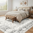 thumbnail image 4 of Nefoso 8ft x 10ft Vintage Area Rugs, Washable Area Rugs for Living Room Bedroom Kitchen Home Decor, Non-Slip Carpet, Gray, 4 of 5