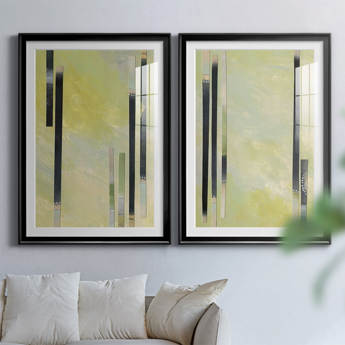 Wexford Home Neutral Assemblage I Premium Framed Print, 26.5" x 36.5" - Ready to Hang, Black (Set of 2)