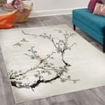 thumbnail image 2 of Nature Decorative Rug, Flowers Buds and Birds with Cherry Branches Style Art Painting Effect, Quality Carpet for Bedroom Dorm and Living Room, 6 Sizes, Pale Eggshell, by Ambesonne, 2 of 4