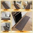 thumbnail image 3 of Ottomanson Non-Slip Hallway Runner Rug 1'10" x 6' Stain-Resistant Low Pile Carpet for Kitchen, Brown, 3 of 13