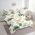 thumbnail image 3 of Manfei Cartoon Animal Dinosaur 7-Piece Bedding Comforter Set for Preppy Children Kids,Jungle Wildlife Dino King Bedding Sets,Botanical Plants Ultra Soft Bed Sheets,Super Cozy Room Decor, 3 of 8