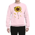 thumbnail image 2 of Wild Bobby, You Are My Sunshine Skull And Sunflower Inspirational/Christian Unisex Crewneck Graphic Sweatshirt, Light Pink, X-Large, 2 of 3
