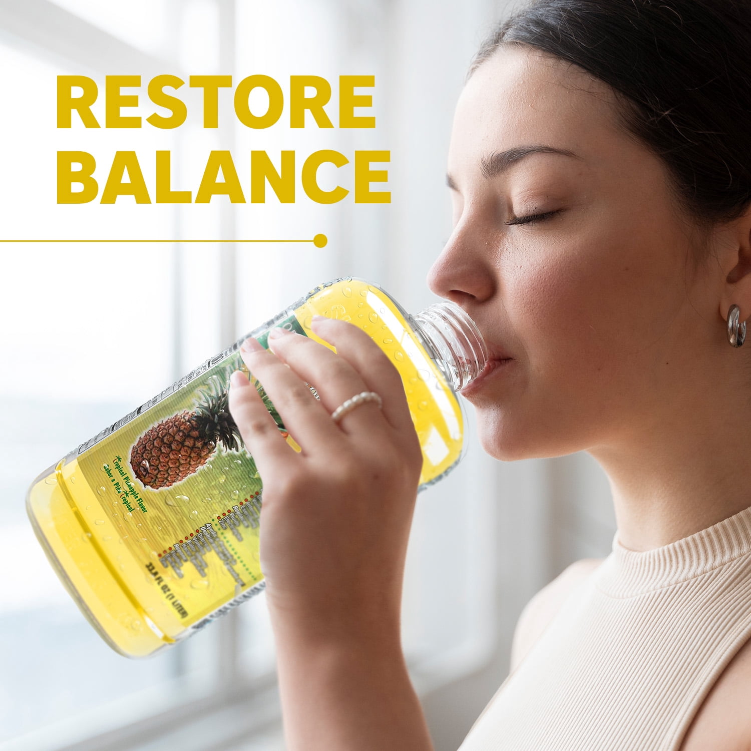Suero Oral Electrolyte Solution - Hydration Booster for Kids & Adults, Pineapple Flavor, 1 Liter