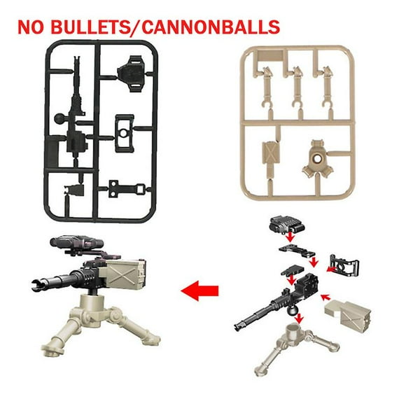 Moc Ww2 Heavy Machine Gun Blocks Swat Military Soldiers Weapons Building Blocks Maxim Gun Bricks Accessories Assemble Model