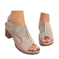 thumbnail image 3 of Sandals for Women Heel Ankle Strap Wedge Casual On Beach Open Toe Summer Shoes High Heels Peep T-Strap Cutout Back Comfy Heeled Dressy Low Arch Support Vacation Sandal, 3 of 9