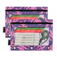 thumbnail image 2 of Fish Bone 2 Pack Pencil Pouch for 3 Ring Binder Smooth Zipper Folders with Pockets Clear Window Pencil Case, 2 of 6