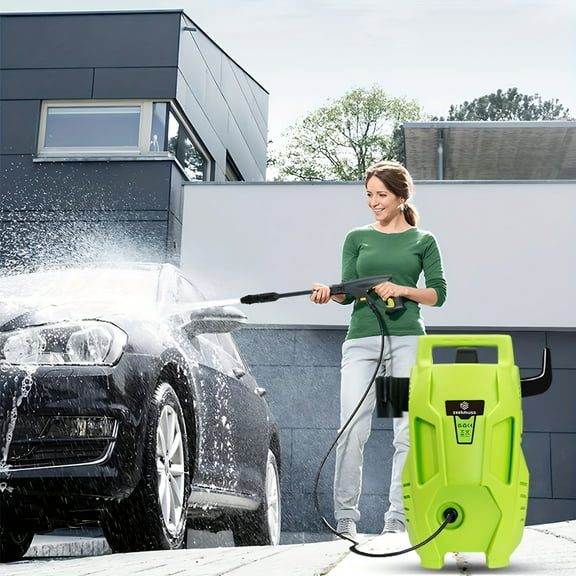4000PSI 2.1GPM Electric Power Washer - 23ft Hose, 4 Quick-Connect Nozzles & 16.91oz Foam Kettle for Car Driveway Patio
