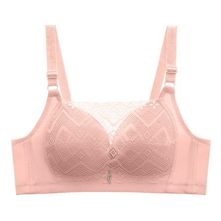 

CAICJ98 Womens Lingerie Women Full Cup Thin Underwear Plus Size Wireless Sports Bra Lace Bra Cover Cup L Size Vest Bras Pink D