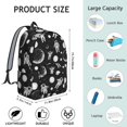 thumbnail image 5 of Astronaut and Moon Black Pattern Backpack for School, Cute School Bag with Adjustable Shoulder Straps and Padded Back, 15.7"x11.8"x5.5", 5 of 5