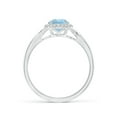 thumbnail image 2 of ANGARA Natural Round Aquamarine Halo Ring with Criss Cross Shank in 14K White Gold for Women (Size-6mm) | March Birthstone, Birthday, Anniversary, Jewelry Gift for Women | Natural Aquamarine Ring, 2 of 10