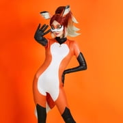 [Officially Licensed] Miraculous Rena Rouge Costume for Halloween Jumpsuit with Fox Tail-like Coattail, S