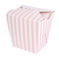 thumbnail image 3 of Bio Tek 26 oz Square Pink and White Stripe Paper Noodle Take Out Container - 4" x 3 1/2" x 4" - 200 count box, 3 of 11