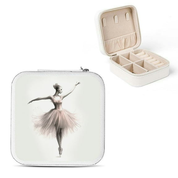 Shiartex Ballerina Jewelry Case Organizer Box for Necklace, Ring, Earring Storage Gifts White