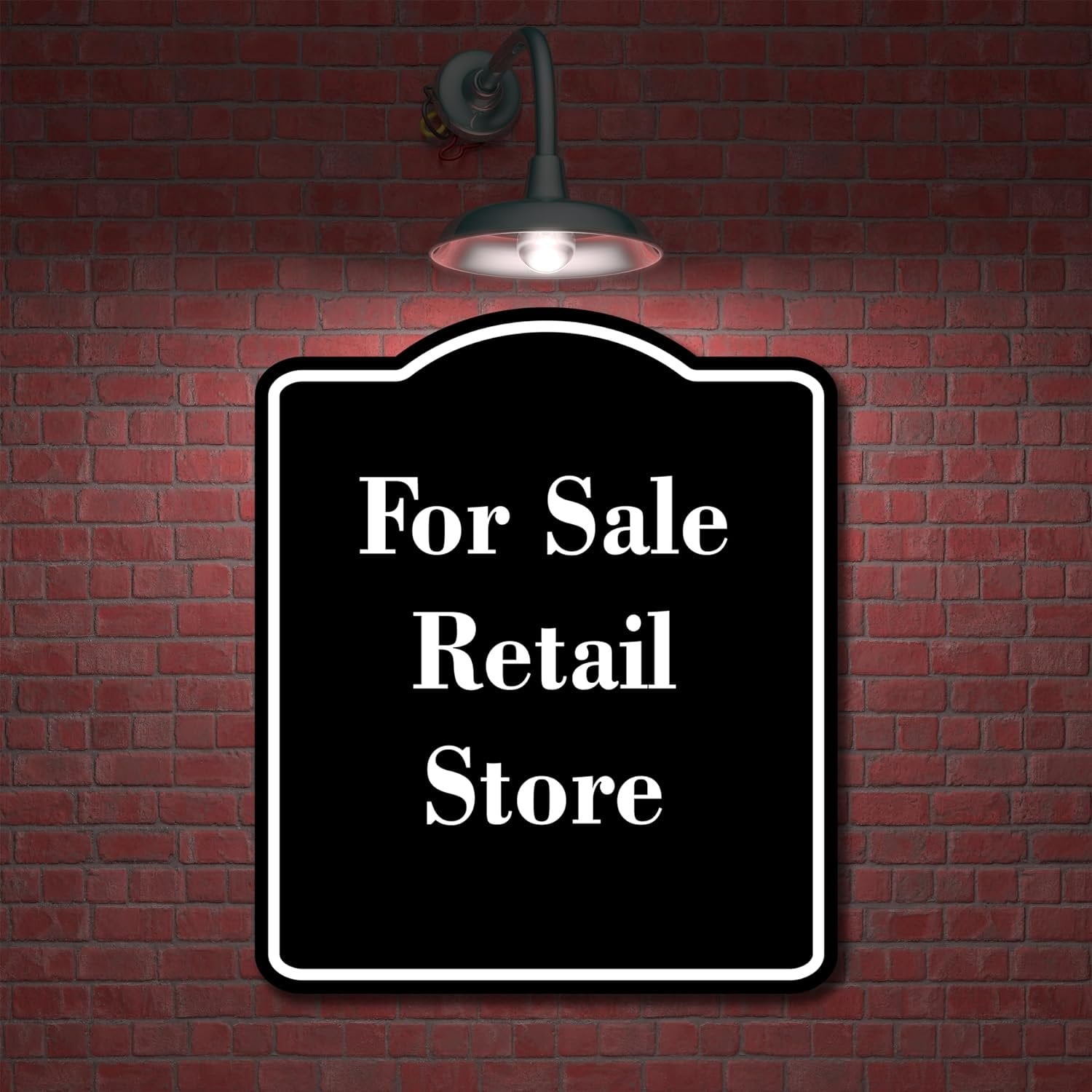 For Sale Retail Store BLACK Aluminum Composite Sign 15''x18''