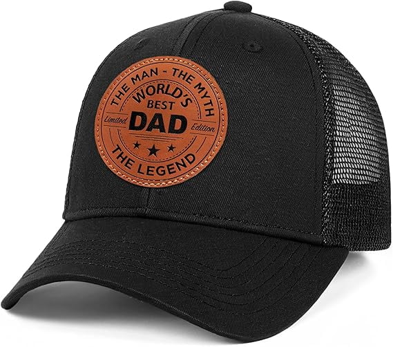 Gifts for Dad, Men for Dad from Daughter, Son - Dads Birthday Gift Ideas, Happy Birthday Gifts for Dads, Fathers - World's Best Dad Hat for Mens Black