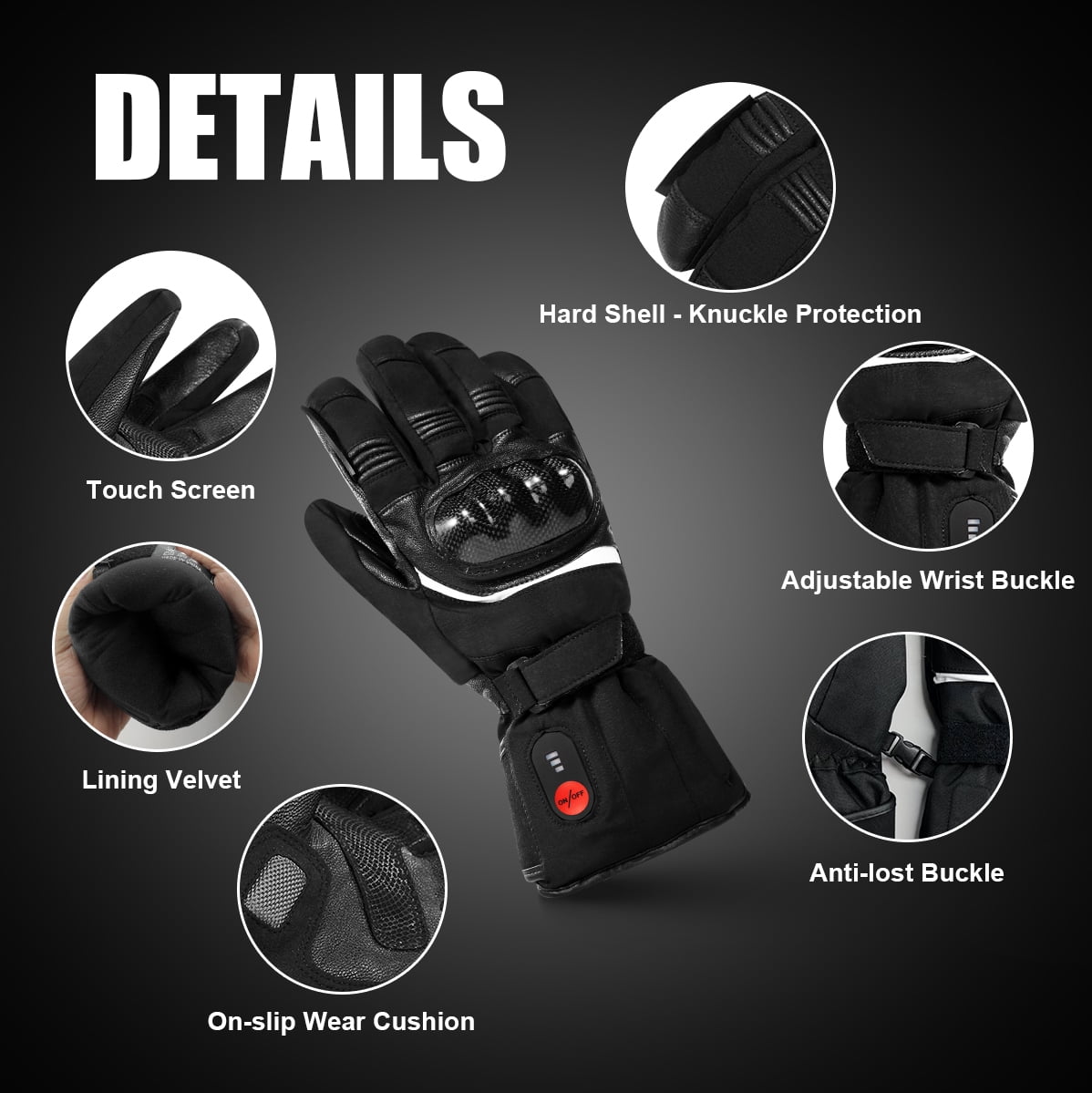 Savior Heat Heated Gloves, Electric Rechargeable Heated Hand Warmer Ski Gloves for Men Women, Waterproof & Windproof Touchscreen Gloves for Cycling, Hunting, Skiing, Motorcycle