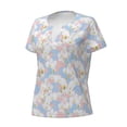 thumbnail image 2 of Naloa Orchids Flowers Print T-Shirts Short Sleeve V Neck Tees for Women Fashion Tops Trendy Lightweight Soft Casual Summer Outfits Clothes, 2 of 5