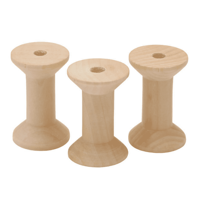 25 Miniature Wooden Spools 1x3/4x1/4 sewing Decorative wood Bobbin for  Crafting natural Wooden Spools 