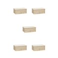 thumbnail image 3 of relayinert Paper Rattan Storage Basket - Durable And Convenient For Anywhere Wide Storage Container High-capacity Makeup Organizer Beige Large 36*26*15 5Set, 3 of 6
