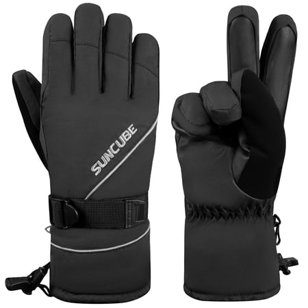 SUN CUBE Ski Gloves Men Women  Snow Gloves Waterproof Breathable Windproof  Winter Gloves Snowboard Snowboarding Skiing Gear  Insulated Thermal Warm Outdoor Snowmobile Shoveling Hiking (Black Medium) price history on PriceWatchPro